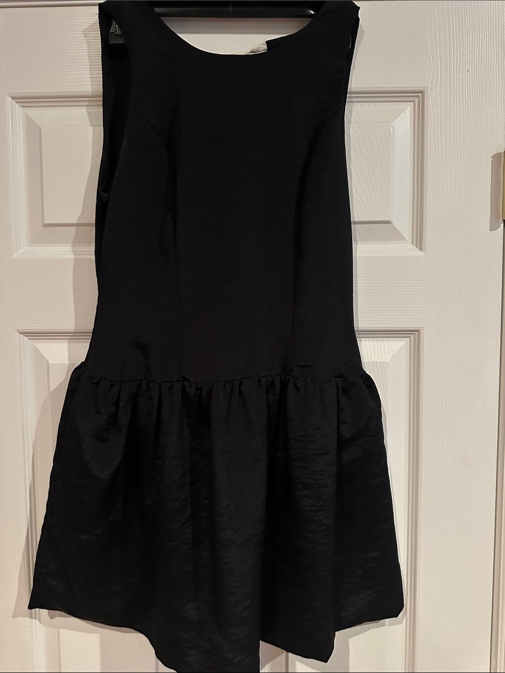 fab'rik Black Drop-Waist Mini Dress